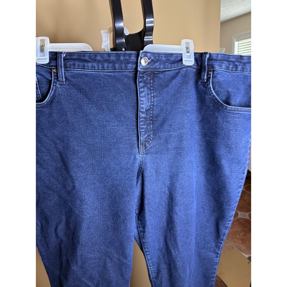 Terra & Sky Womens Straight Leg Jeans Dark Wash High Rise Denim Plus Size 26W